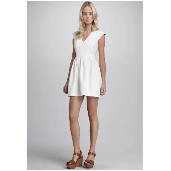 NWT French Connection Unno White Cotton Cap Sleeve Mini Dress - Picture 6 of 15